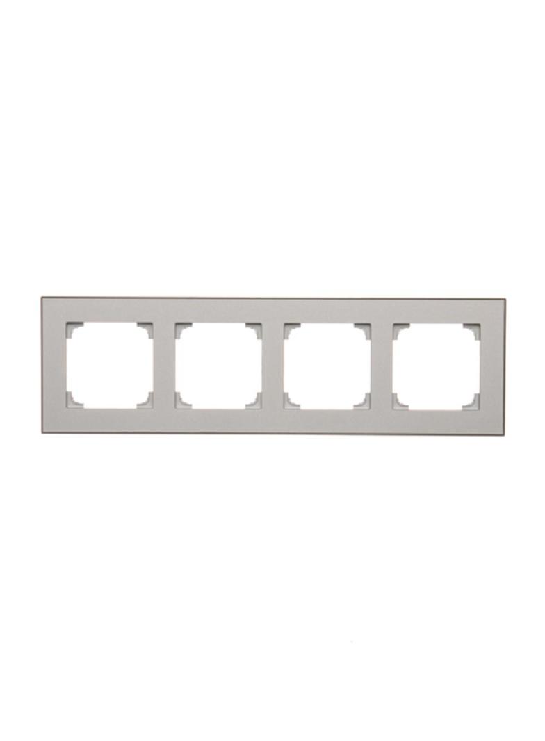 Simon 55 Ramka poczwórna 4-krotna DUO Aluminium podstawa czarna