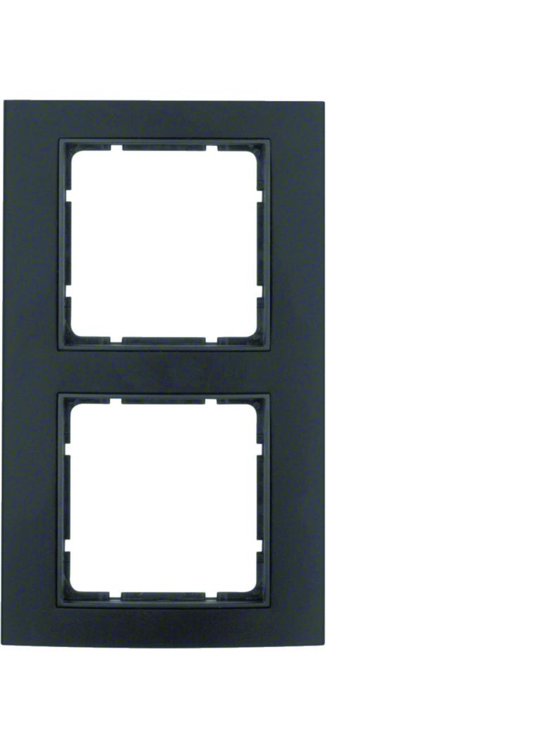 BERKER B.3 Ramka podwójna aluminium czarna/antracyt 10123005 HAGER
