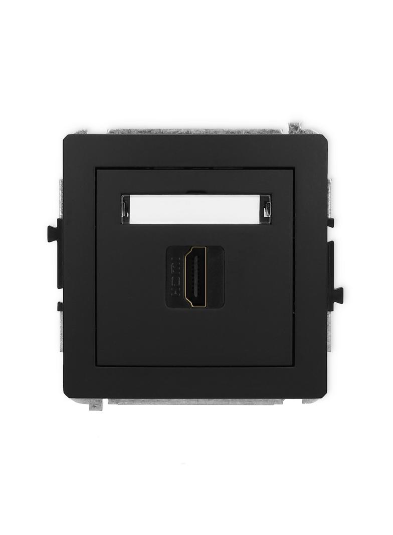 DECO Mechanizm gniazda pojedynczego HDMI 2.0 czarny mat