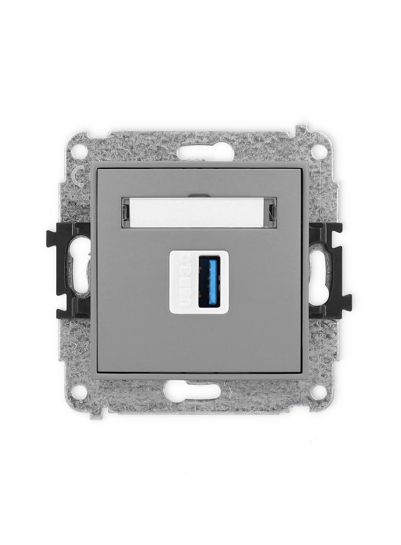 MINI Gniazdo pojedyncze USB A-A 3.0 szary mat 27MGUSB-5 KARLIK