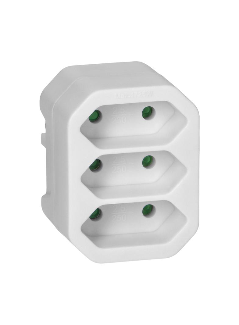 Rozgałęźnik 3x2P euro biały 20 sztuk OR-AE-13278/W/20 ORNO