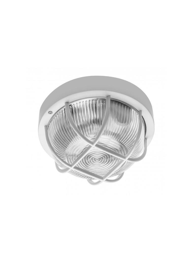 OPRAWA KANAŁOWA IBIZA, OKRĄGŁA Z KRATKĄ, MAX. 60W, E27, KORPUS BIAŁY ABS, KLOSZ SZKLANY, IP44