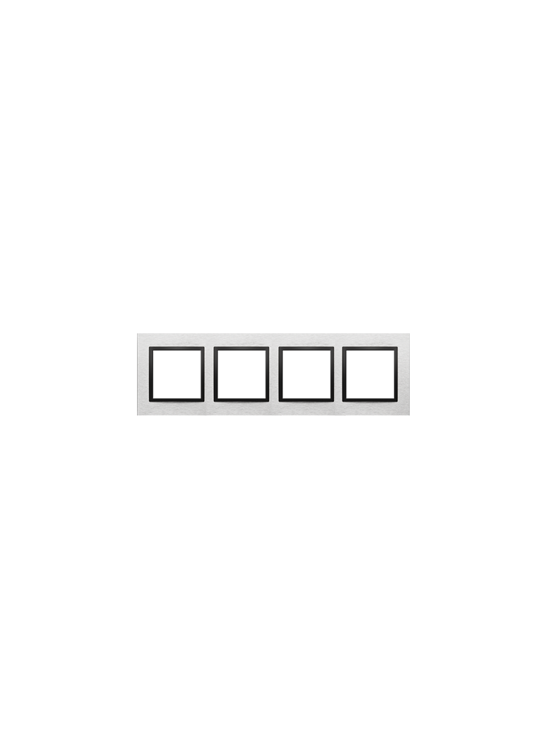 Simon 54 NATURE WMDZ-0140xS-082 Ramka 4-krotna Nature-Metal, INOX NERO, IP20/IP44. (IP44-należy zast DRN4/82 KONTAKT