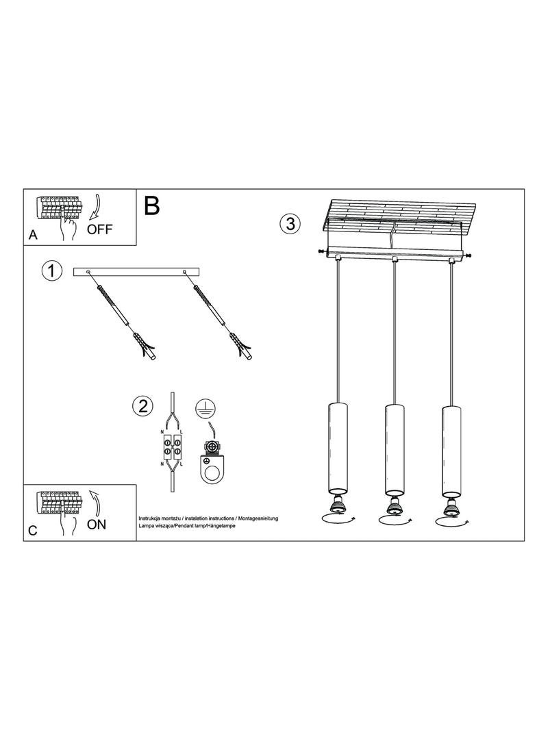 Sollux Lampa wisząca LAGOS 3L beżowa SL.1481