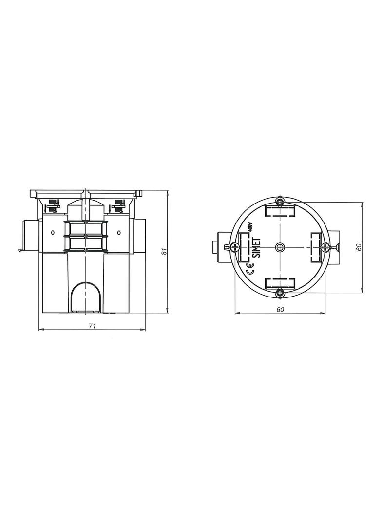 S60Gw ,  Puszka podtynkowa O 60 szeregowa, ekstra - głęboka - 80mm, z wkrętami, niebieski