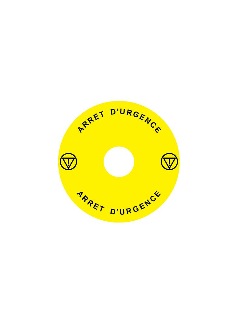 Ex9P1 H S9FR Naklejka wyłącznika awaryjnego do Ex9P1 H średnica 90mm samoprzylepna żółta FR 106813