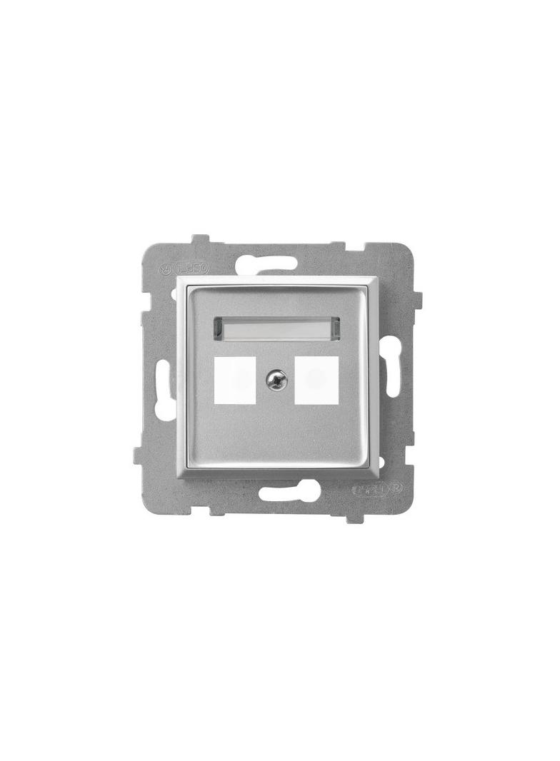 ARIA Obudowa gniazda podwójnego typu Keystone prosta - kolor srebro