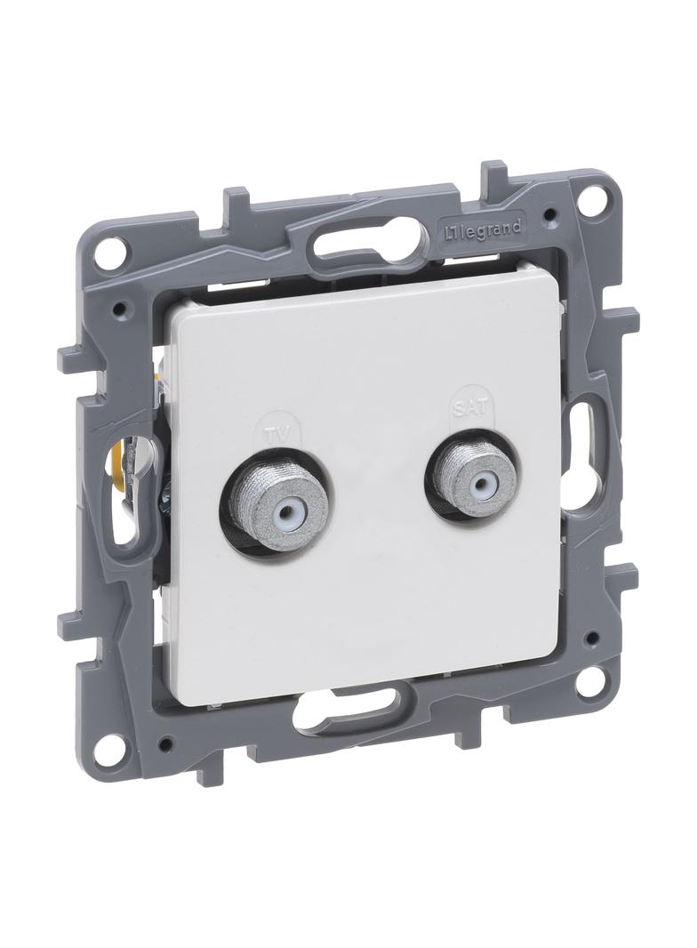 NILOE SELECTION - GNIAZDO TV -  F-F  KOŃCOWE DO INSTALACJI TYPU GWIAZDA 1 DB PERŁA, Legrand