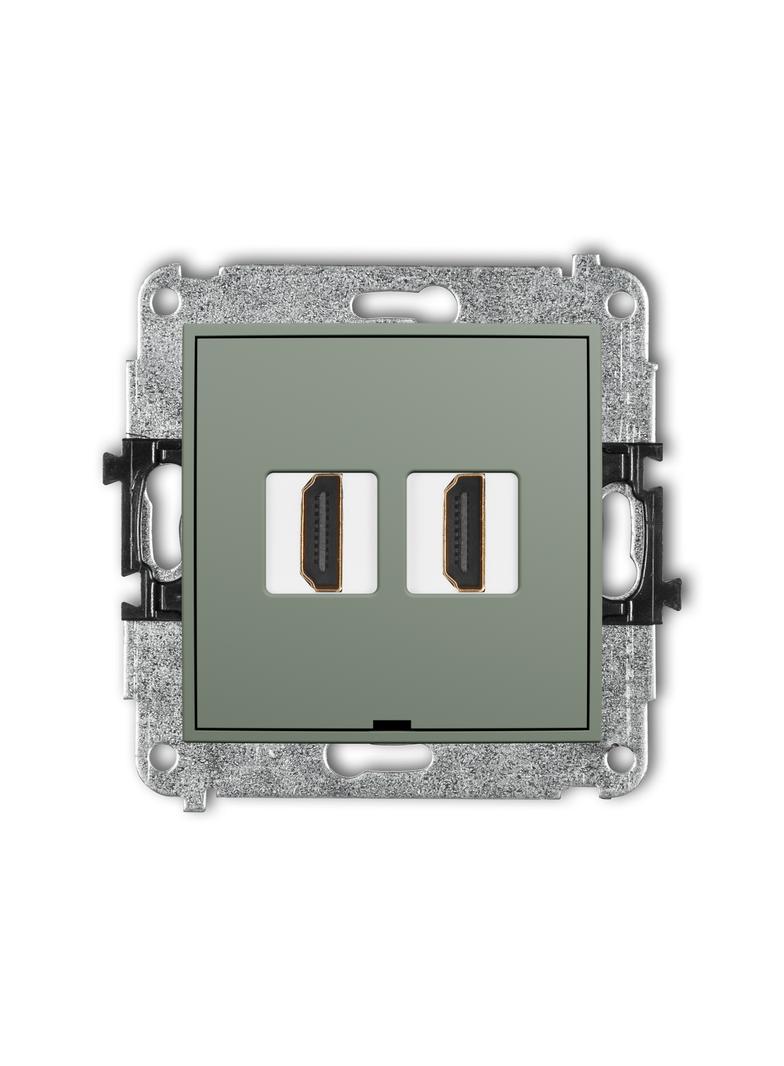 ICON Gniazdo podwójne HDMI 2.0 4K szałwiowy 61IHDMIBO-4 KARLIK