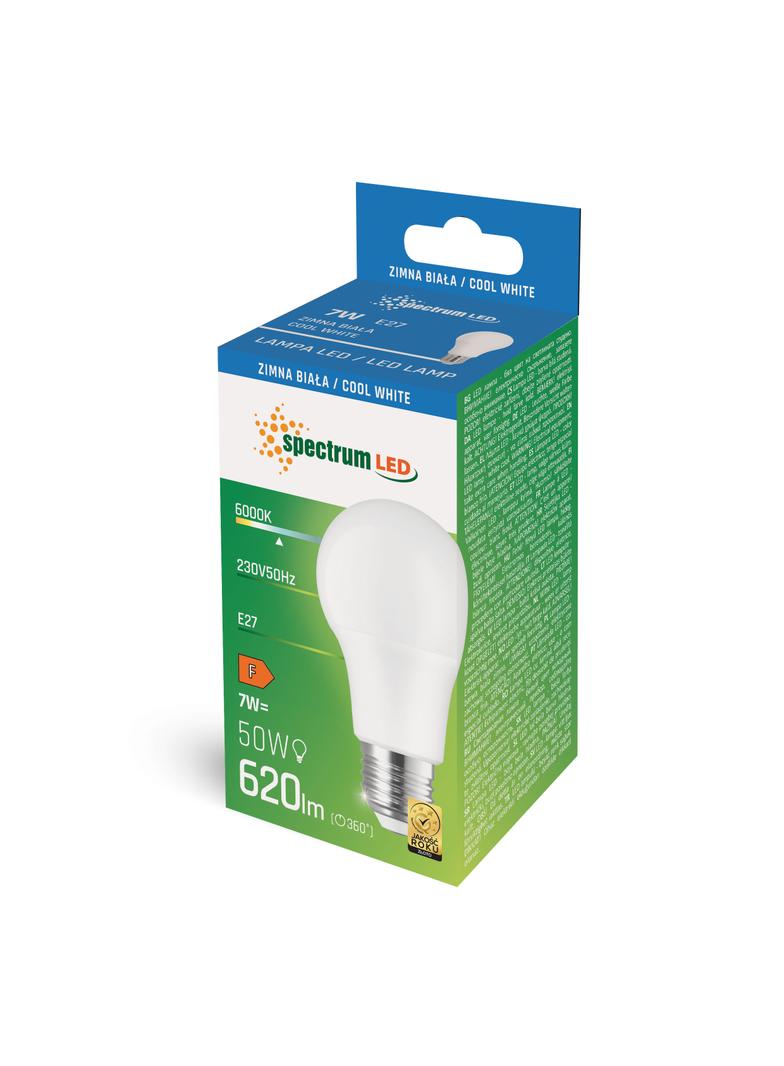 LED  GLS  E-27 230V 7W=45W CW  SPECTRUM