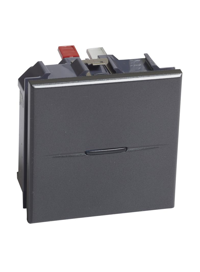 AXOLUTE - Łącznik jednobiegunowy 10AX (zaciski automatyczne) 2 moduły AXIAL antracyt, Bticino