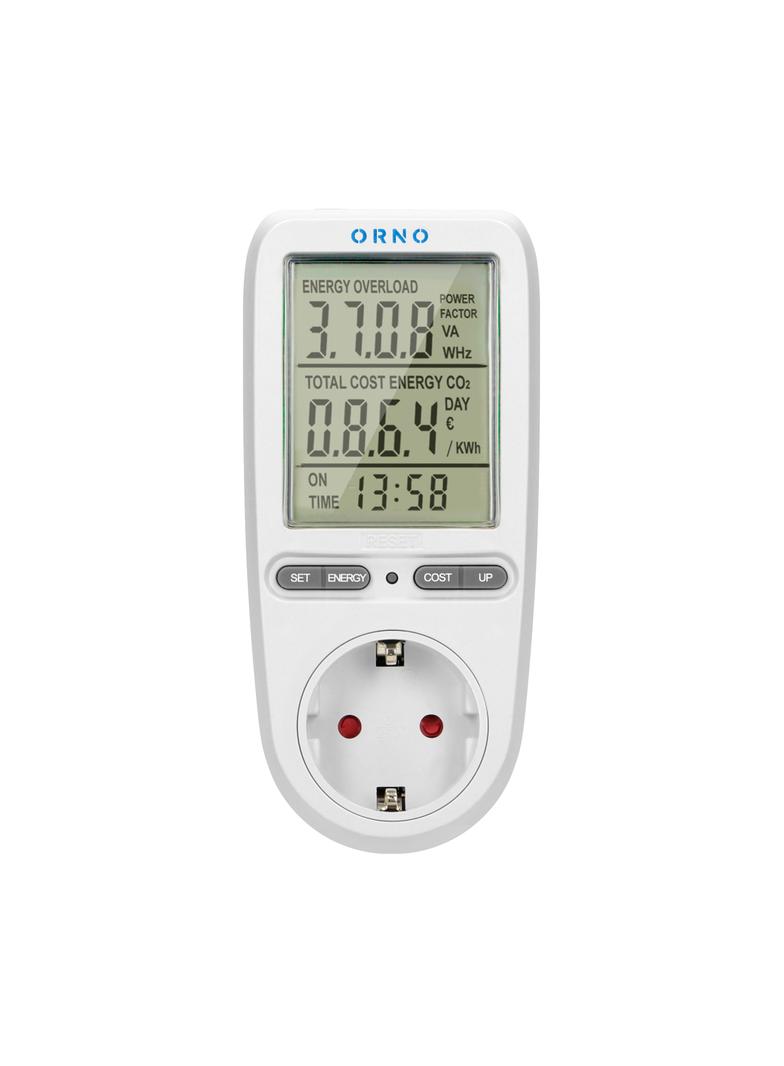 Watomierz, kalkulator energii z wyświetlaczem LCD OR-WAT-435(GS) ORNO