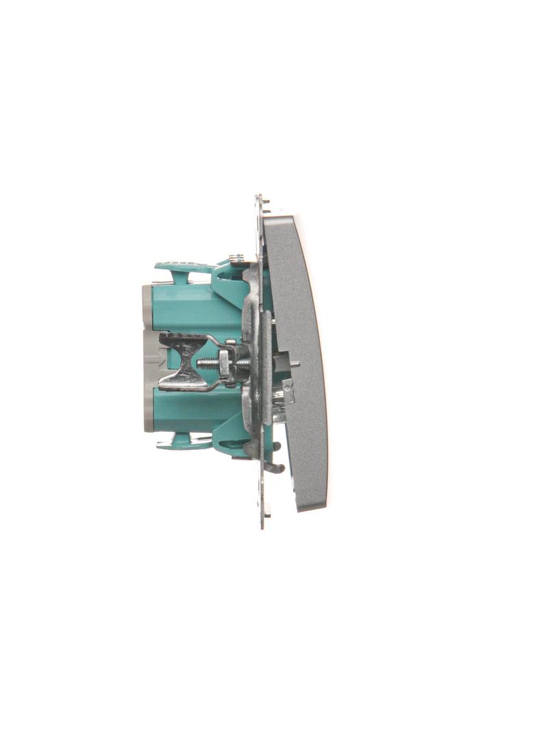 Simon Basic Przycisk dzwonek 10A 250V szybkozłączka srebrny mat BMD1.01/43 KONTAKT