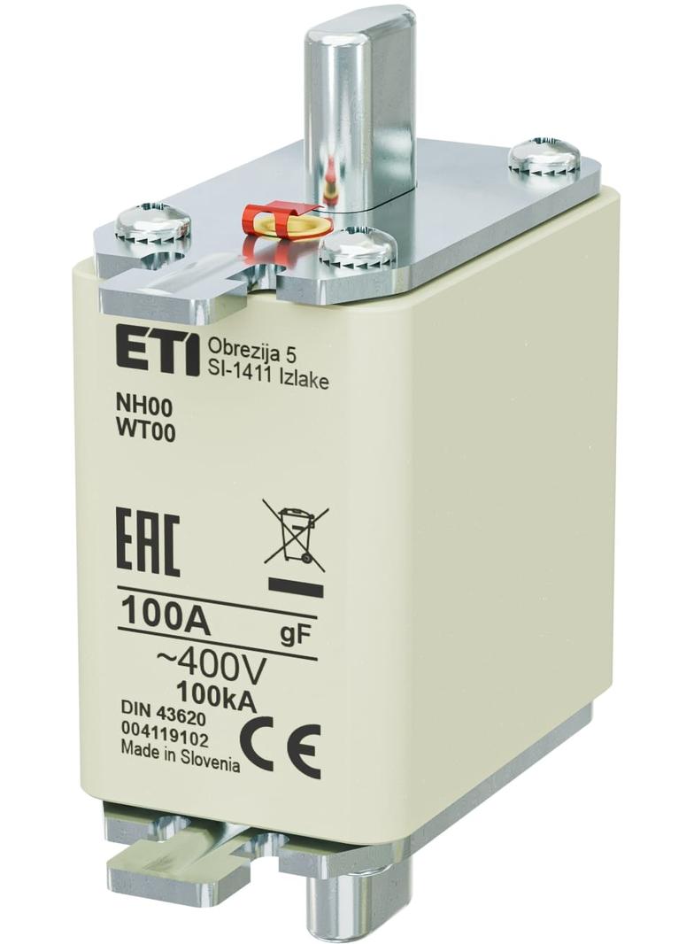 Wkładka topikowa NH szybka NH00 gF 100A 400V 004119102 ETI