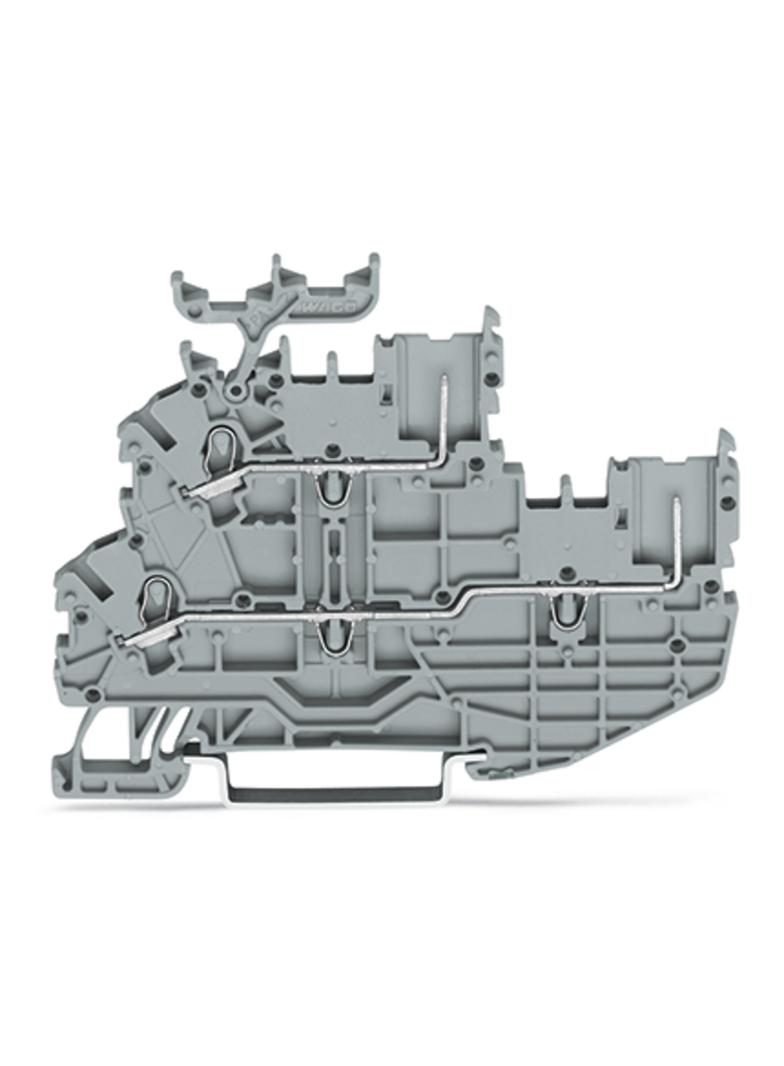 X-COMS dwupiętrowa złączka bazowa 1-przewodowa/1-pinowa szara