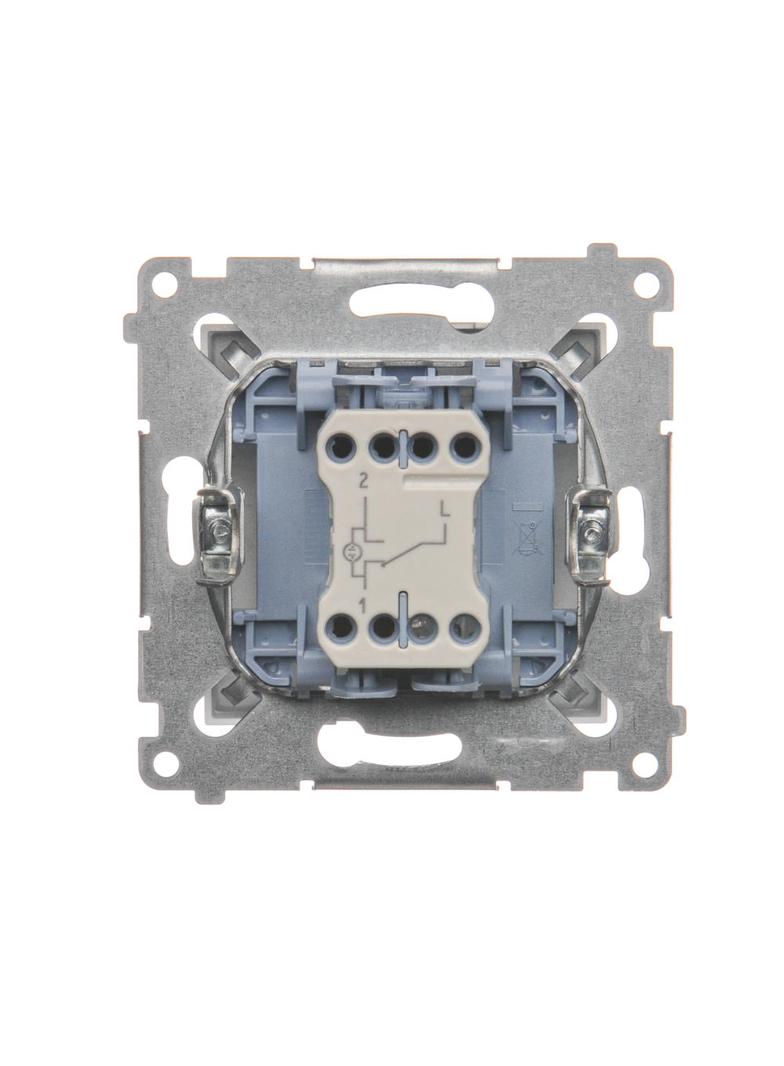 Simon 54 Łącznik schodowy z podświetleniem LED bez piktogramu 10A 250V szybkozłączka srebrny mat DW6L.01/X/43 KONTAKT