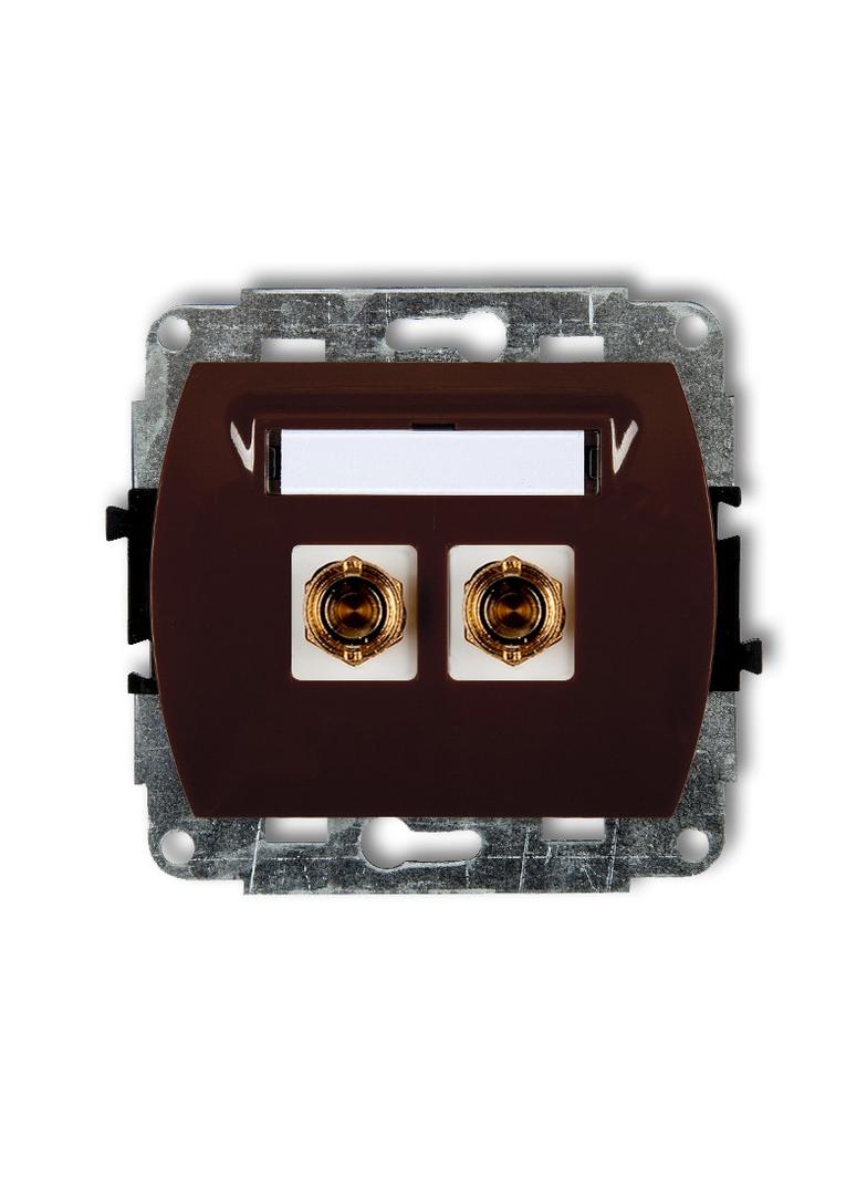 TREND Mechanizm gniazda głośnikowego pojedynczego (typu banan - czerwony i czarny, pozłacany, 4 mm2,