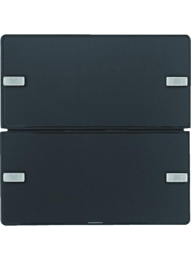 BERKER KNX e/s Q.x Przycisk podwójny z polem opis. z diodami LED RGB i czujnikiem temperatury antracyt 80142326 HAGER