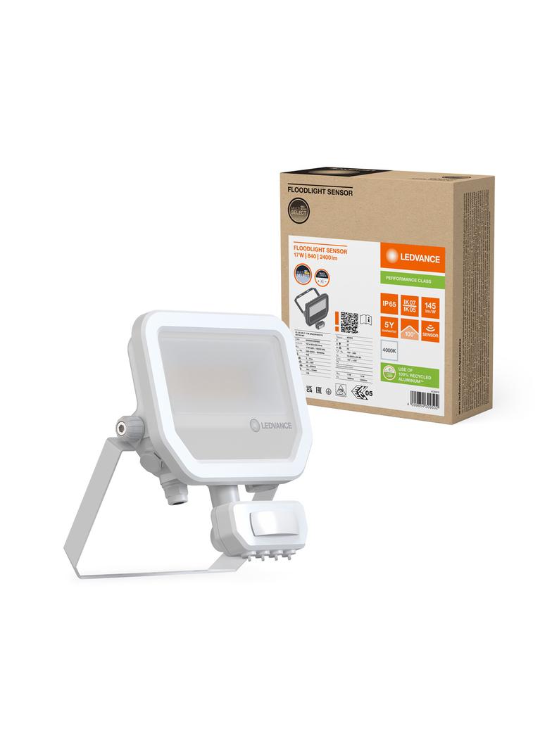 Naświetlacz LED z czujnikiem ruchu FLOODLIGHT sensor PFM G4 11W17W IP65 4000K 145lm/W biały LEVANCE