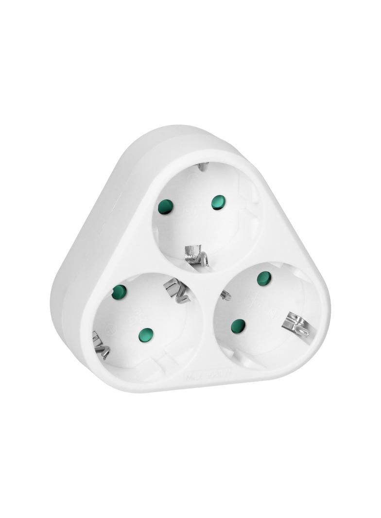 Rozgałęźnik trójkątny 3x2P+Z (Schuko), biały OR-AE-13178(GS) ORNO