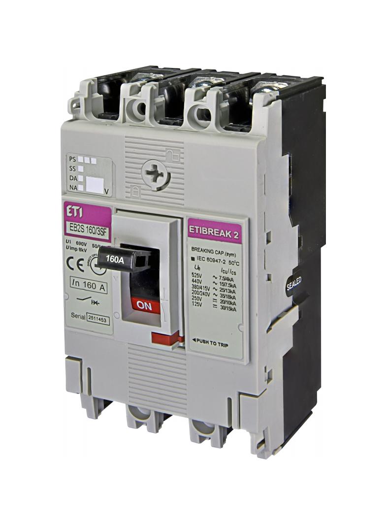 EB2S 160/3SF 160A 3p - Wyłącznik mocy 3P, 25kA, wyzw. TM (bez regulacji)