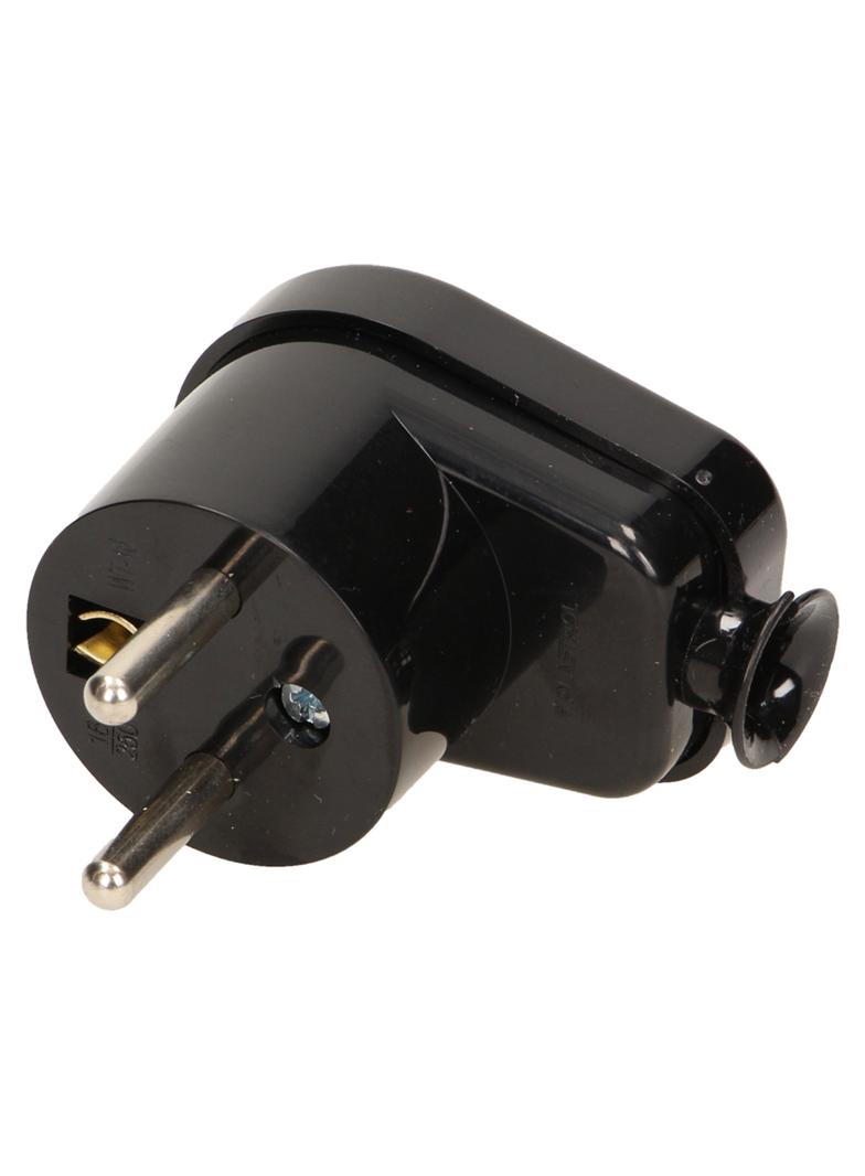 Wtyczka kątowa czarna WT-16/CZARNY ORNO