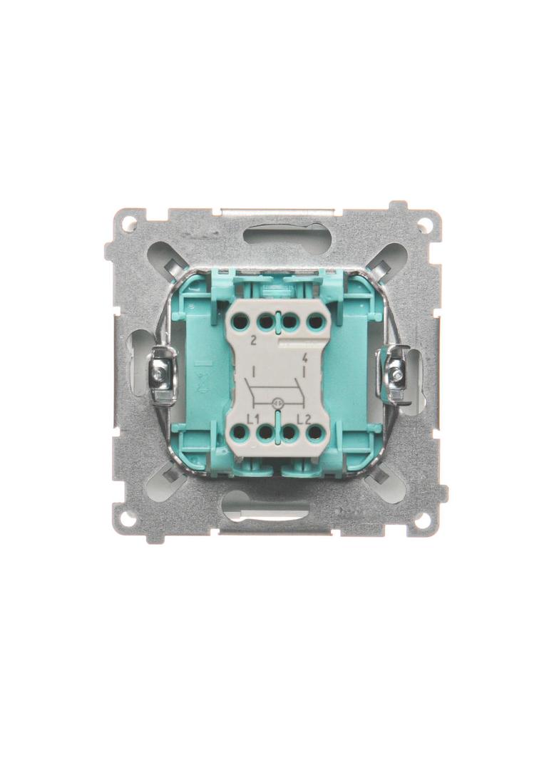 Simon Basic Łącznik dwubiegunowy z podświetleniem LED 10A 250V szybkozłączka biały BMW2L.01/11 KONTAKT