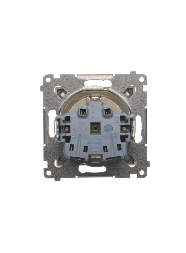 Simon 54 Gniazdo Schuko z przesłonami 16A z. śrub. złoty mat