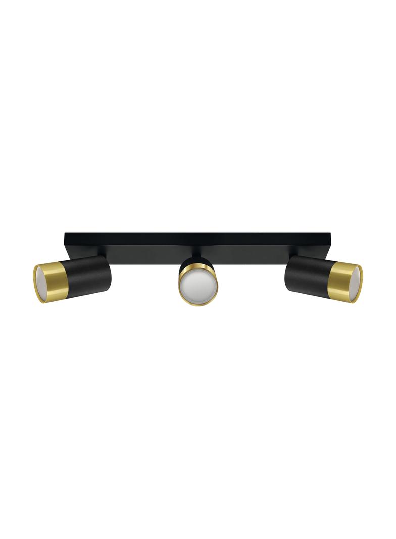 Oprawa ścienno-sufitowa PUZON SPT GU10 3L BLACK/GOLDEN