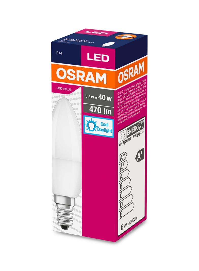 Lampa LED VALUE Classic B40 non-dim plastik 4,9W 865 E14