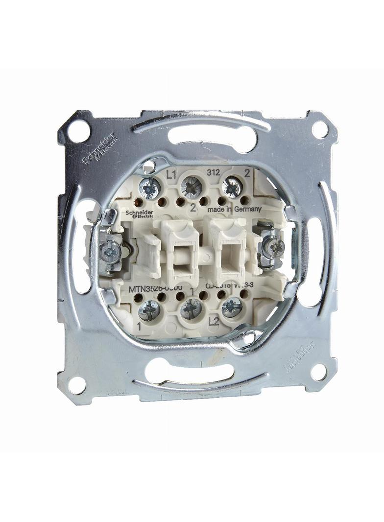 Merten, mechanizm łącznika podwójnego schodowego, zacisk śrubowy