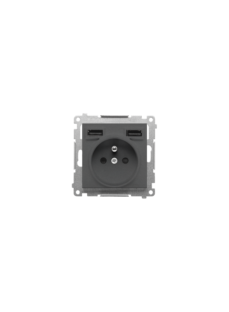 Simon 55 WMDW-001112-116 Gniazdo wtyczkowe z zintegrowaną ładowarką 2xUSB A (moduł), 2.1 A, 5 V DC, TGZ1ZUSB2AA.01/116 KONTAKT