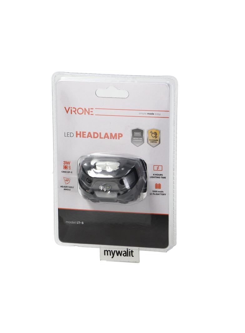 Latarka czołowa LED 3W 120lm 1200mAh Li-Po ruchoma głowica LT-6 ORNO