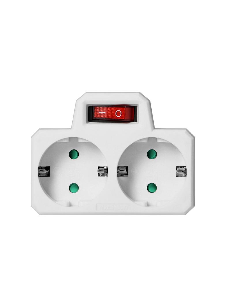 Rozgałęźnik 2x2P+Z (Schuko) z włącznikiem, biały OR-AE-13187(GS) ORNO