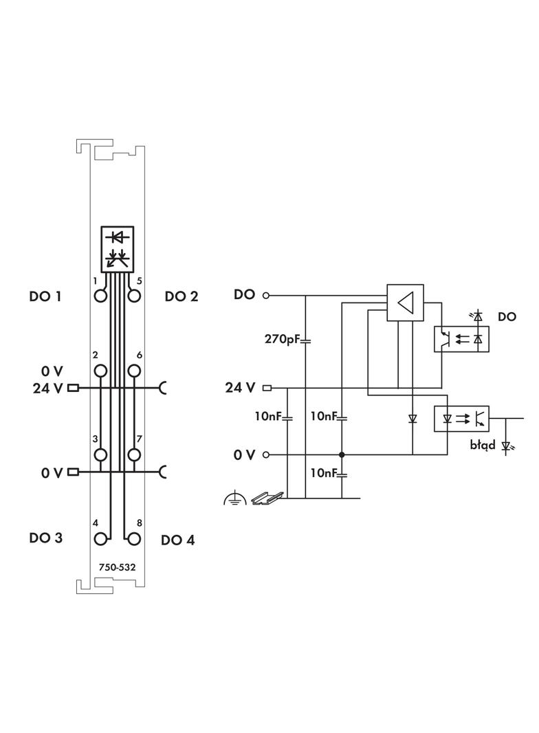 moduł 4DO 24V DC 0,5A WAGO