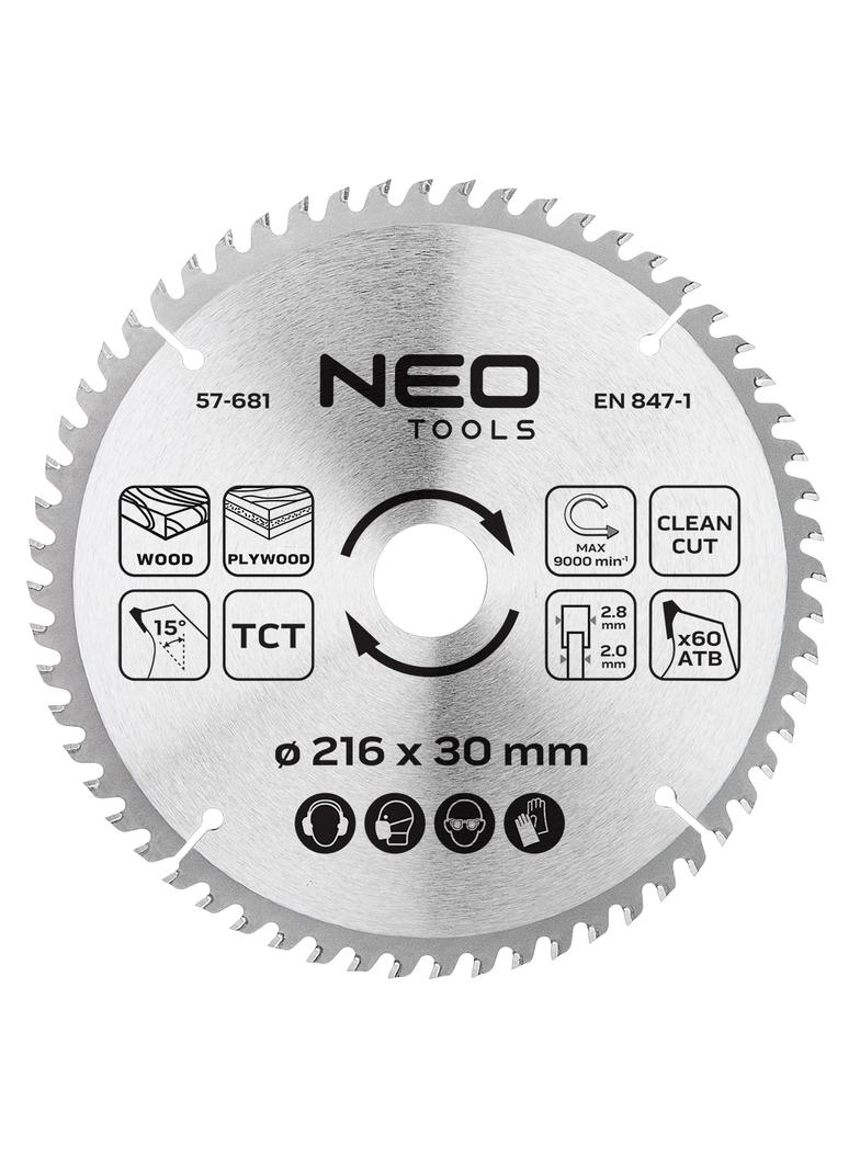 Tarcza do pilarki, widiowa, 216 x 30 mm, 60 zębów