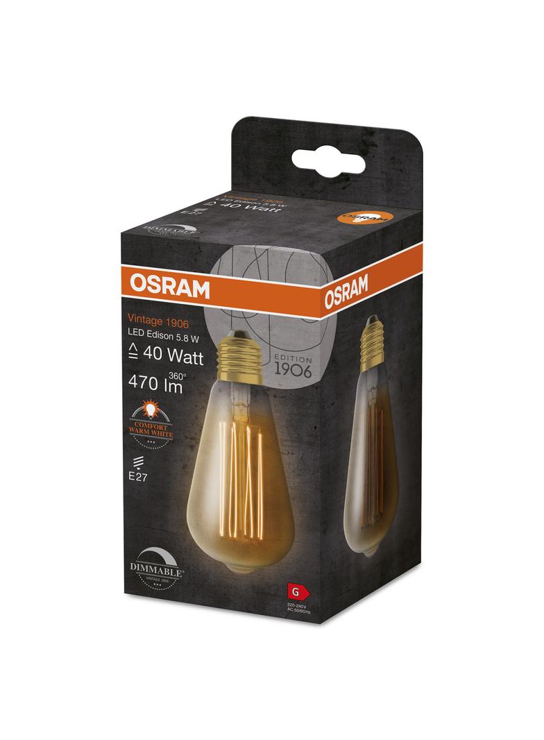 Lampa LED Vintage 1906 EDISON dim 5,8W/822 szkło przezroczyste E27