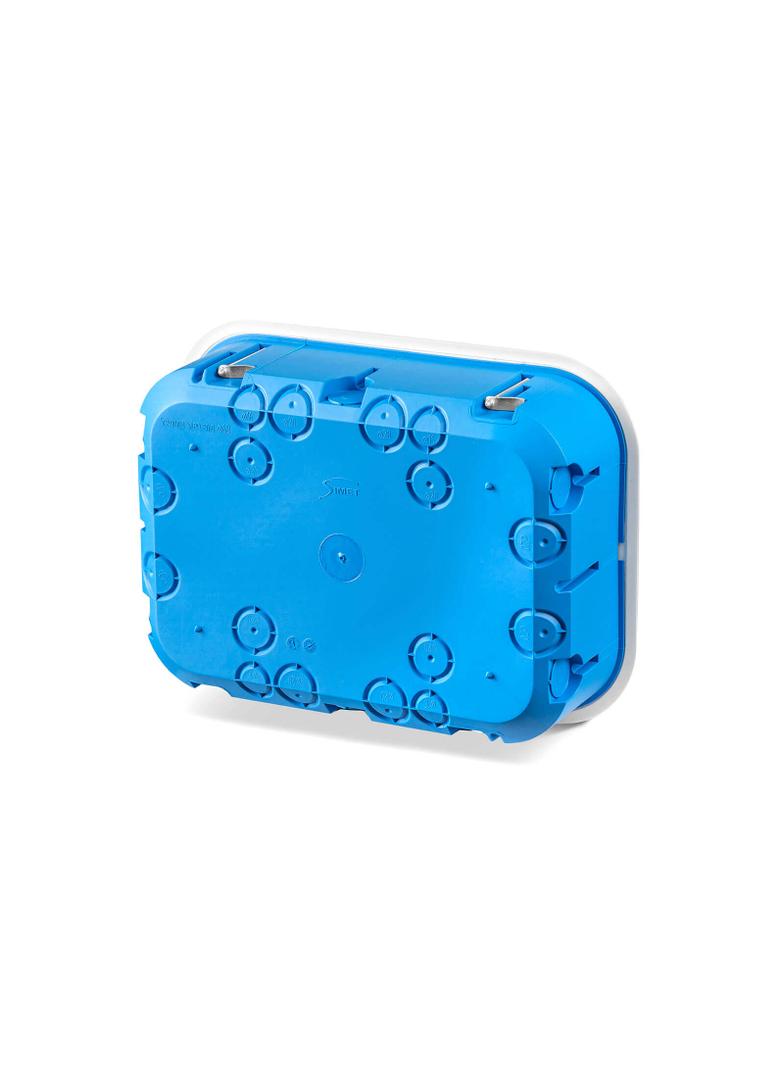 P6x60DP ,  Puszka instalacyjna do pustych ścian Multibox2 - sześciopolowa O 6x60 z pokrywą, niebiesk