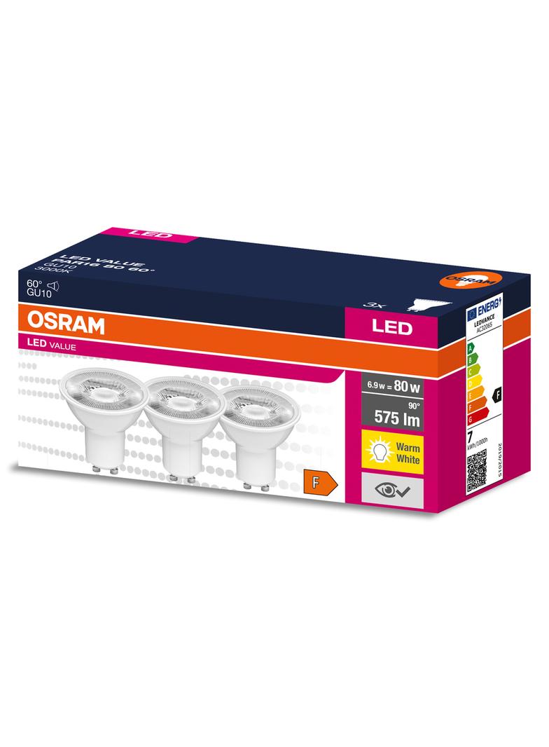 Lampa LED VALUE PAR16 80 60 6,9W/830 230V GU10 FS3 OSRAM