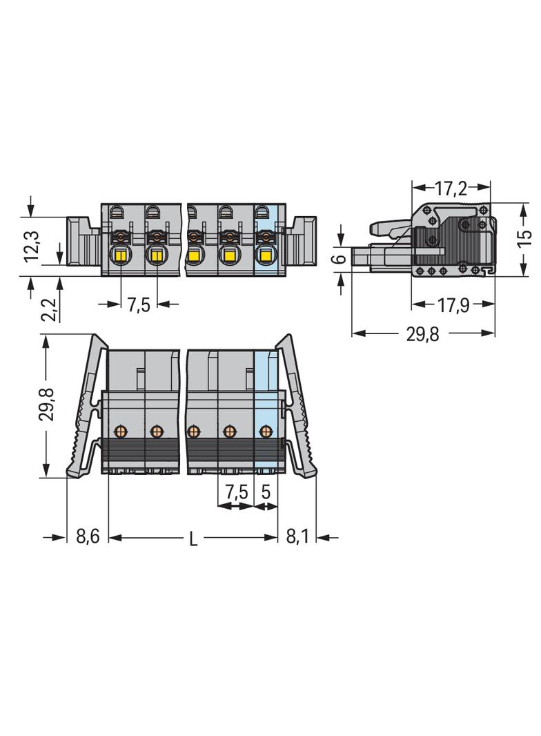 1-przewodowe gniazdo /50szt./ WAGO