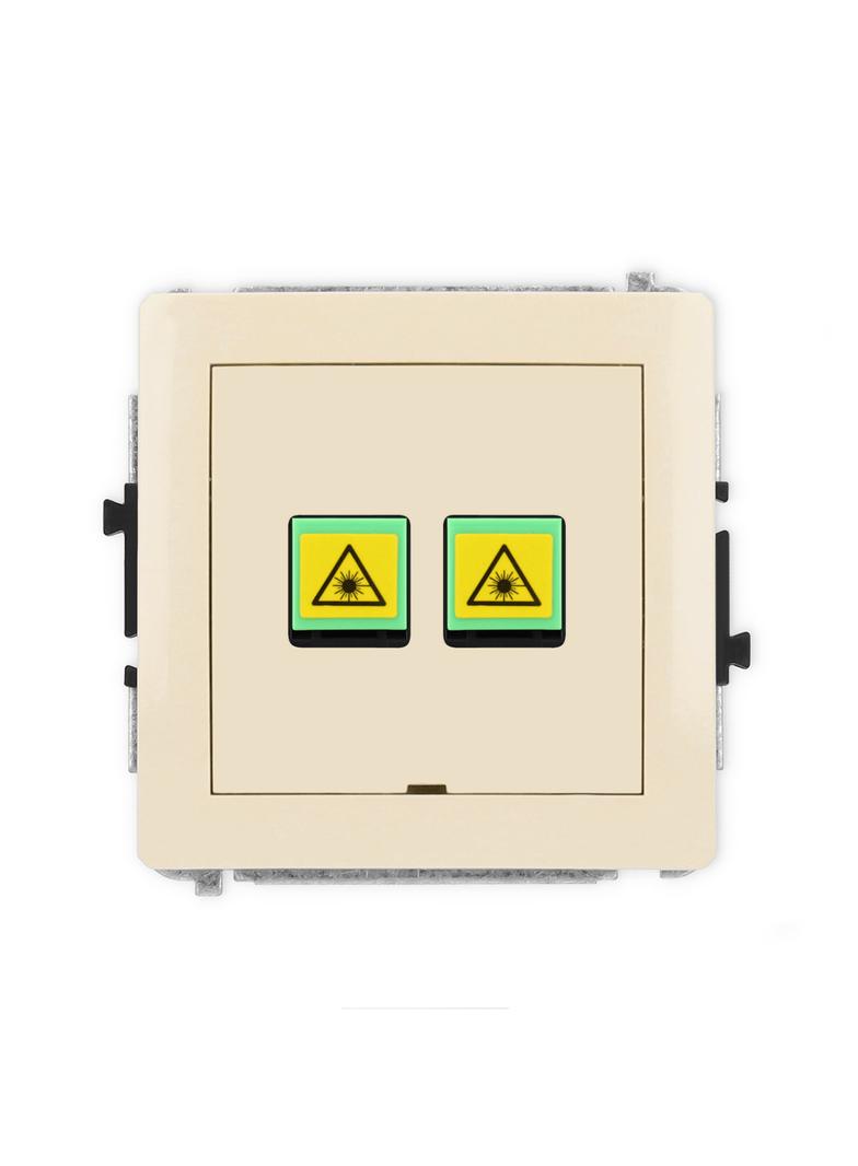 DECO Mechanizm gniazda światłowodowego/optycznego podwójnego, bez pola opisowego beżowy