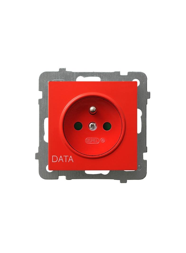 AS ANTYBAKTERYJNY Gniazdo pojedyncze z uziemieniem DATA z przesłonami torów prądowych, produkt zawie