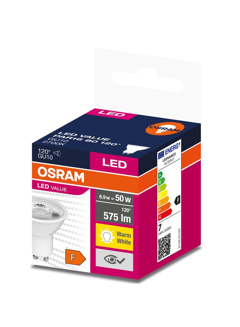 Lampa LED VALUE non-dim PAR16 80 120° 6,9W 827 230V GU10