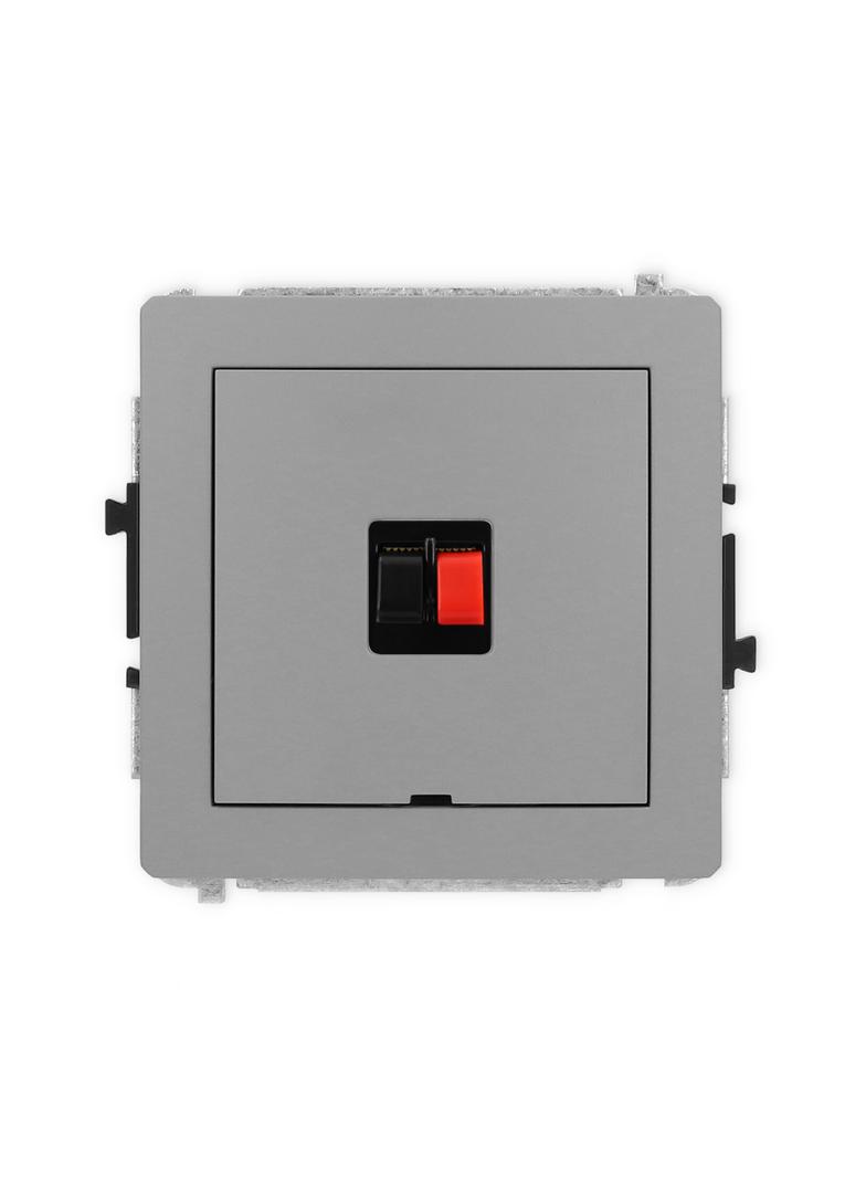 DECO Mechanizm gniazda głośnikowego pojedynczego, bez pola opisowego szary mat