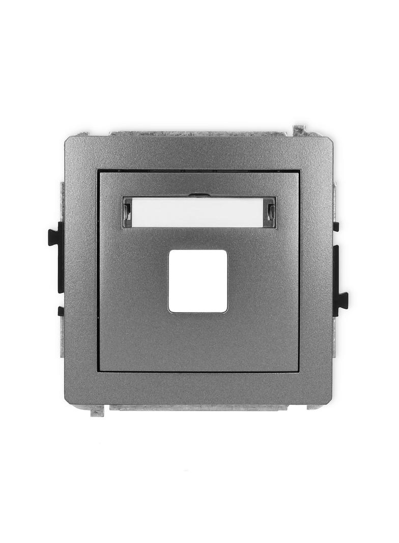 DECO Mechanizm gniazda multimedialnego pojedynczego bez modułu (standard Keystone) grafitowy
