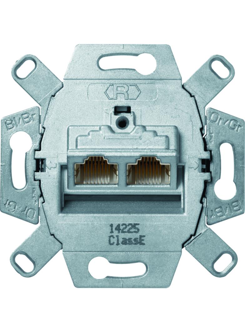 one.platform Gniazdo komputerowe podwójne UAE (RJ45) ekranowane kat.6a klasa (mechanizm) Berker 455501 WDF410866 HAGER