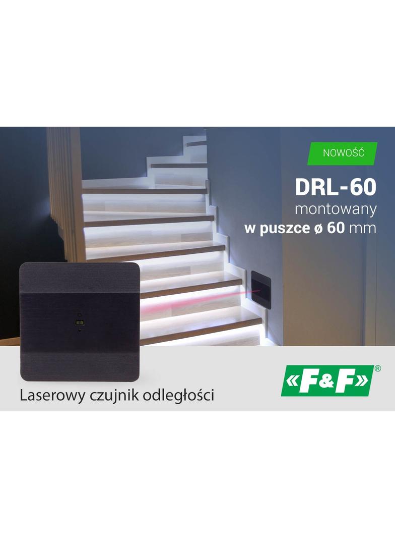 Laserowy czujnik odległości Biały do puszki o60 czujnik ruchu do sterownia oświetlenie DRL-60-230-1 F&F