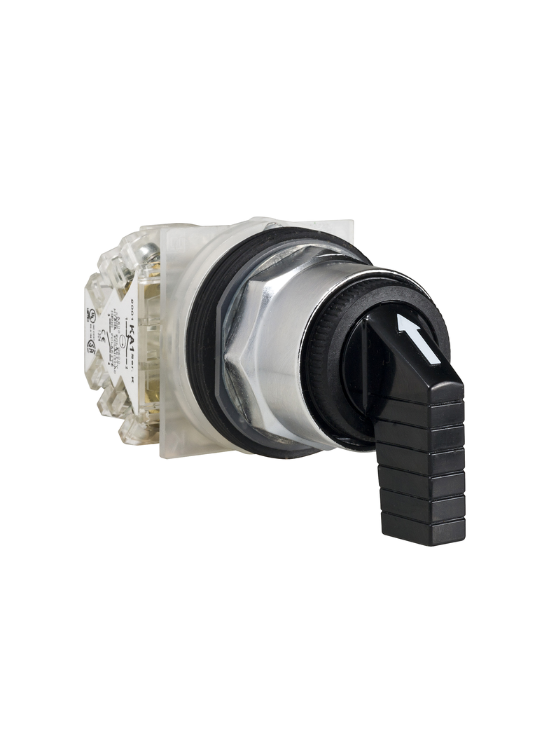 Harmony 9001K Przełącznik 3 pozycyjny czarny C cam powrót do środka metalowy 1NO + 1NC