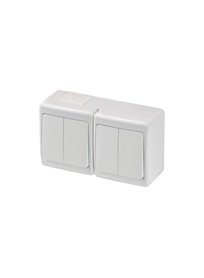 Wyłącznik BETA, podwójny, świecznikowy, IP44, biały* D.3112W2W2 PAWBOL