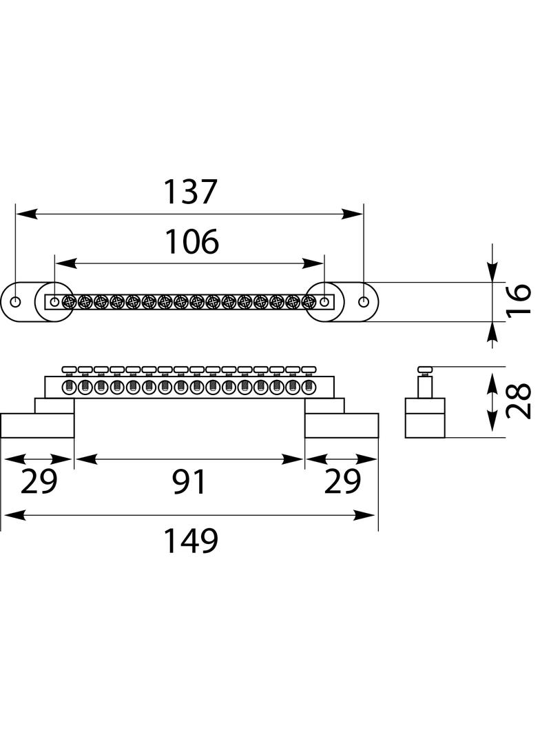 Listwa zaciskowa LZPG-16P 49.406 OPATÓWEK